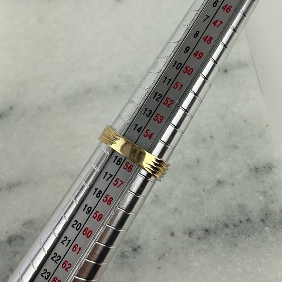 Solid 14K Yellow Gold and Diamond Abstract Ring - Picture 3 of 9